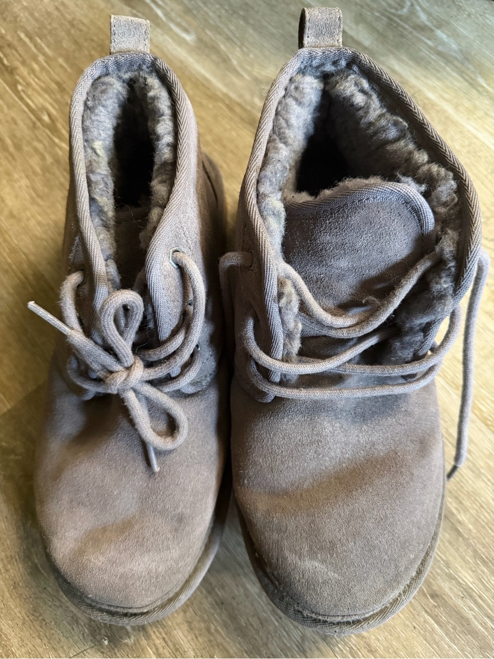 UGG Neumel Grey Suede Lace-Up Ankle Boots